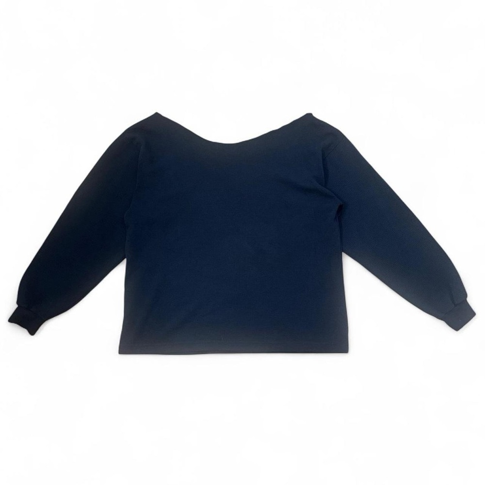Los Angeles Apparel Off-the-Shoulder Thermal Blue